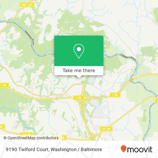 Mapa de 9190 Twiford Court, 9190 Twiford Ct, Ellicott City, MD 21042, USA
