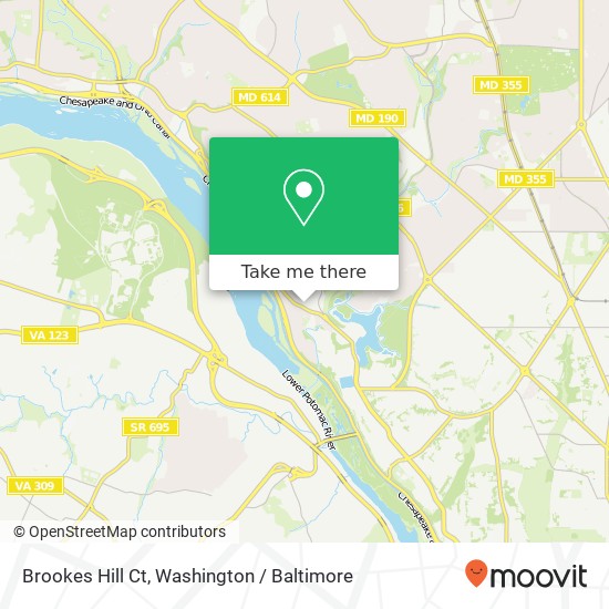 Mapa de Brookes Hill Ct, Bethesda, MD 20816