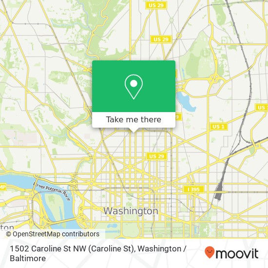 Mapa de 1502 Caroline St NW (Caroline St), Washington, DC 20009
