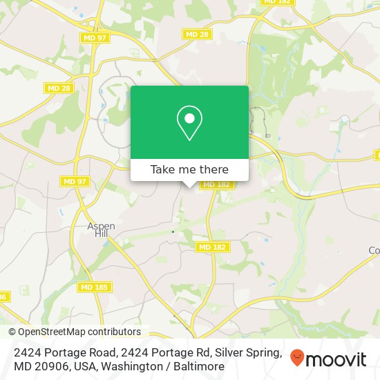 2424 Portage Road, 2424 Portage Rd, Silver Spring, MD 20906, USA map