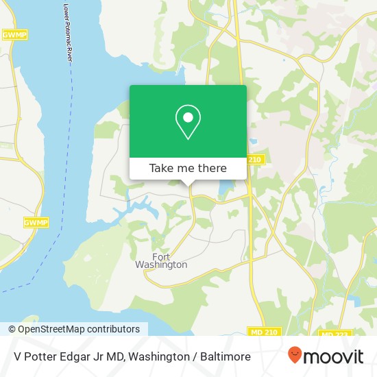 Mapa de V Potter Edgar Jr MD, 12017 Fort Washington Rd