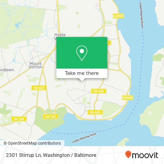 Mapa de 2301 Stirrup Ln, Alexandria, VA 22308