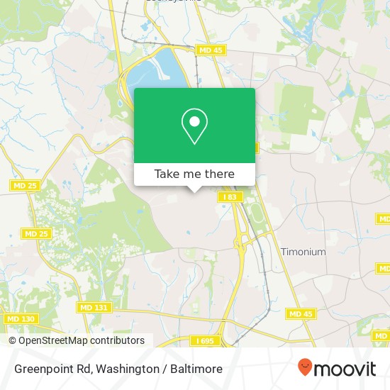 Greenpoint Rd, Lutherville Timonium, MD 21093 map