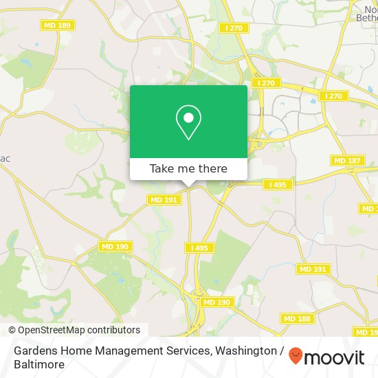 Mapa de Gardens Home Management Services, 7887 Bradley Blvd