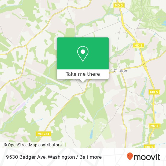 Mapa de 9530 Badger Ave, Clinton, MD 20735