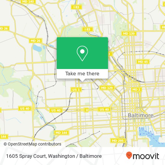 1605 Spray Court, 1605 Spray Ct, Baltimore, MD 21217, USA map