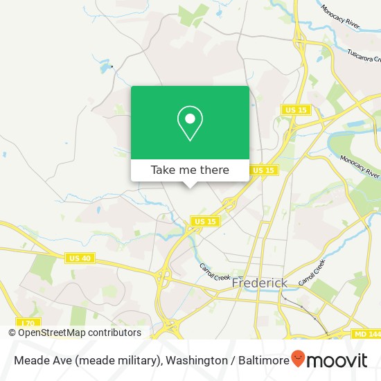 Mapa de Meade Ave (meade military), Frederick (FORT DETRICK), MD 21702