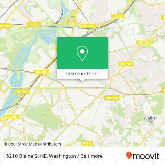 Mapa de 5210 Blaine St NE, Washington, DC 20019