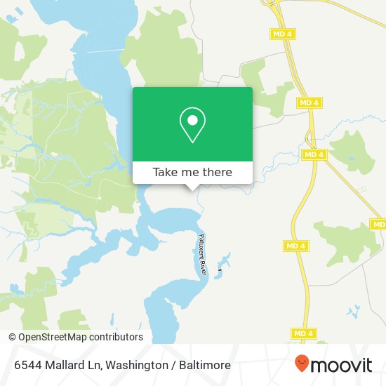 Mapa de 6544 Mallard Ln, Lothian, MD 20711