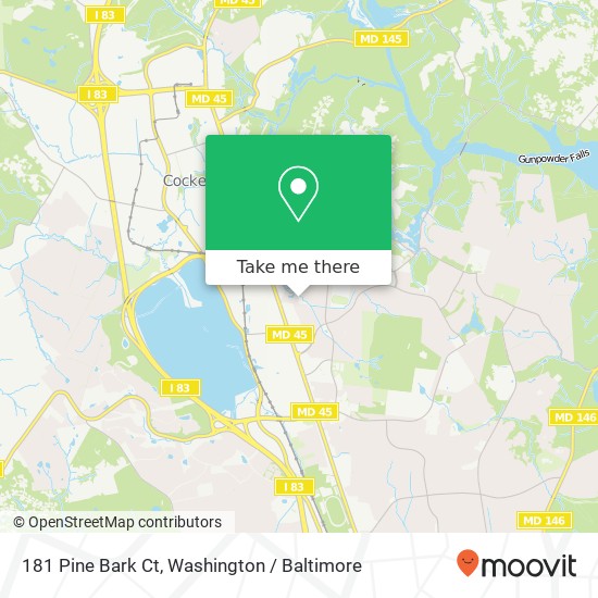 Mapa de 181 Pine Bark Ct, Cockeysville, MD 21030
