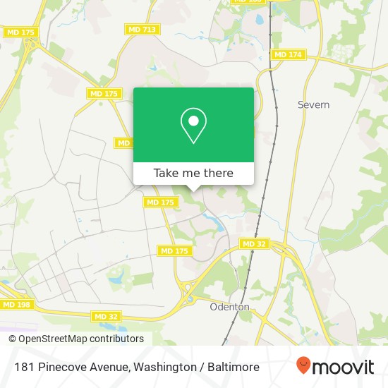 Mapa de 181 Pinecove Avenue, 181 Pinecove Ave, Odenton, MD 21113, USA