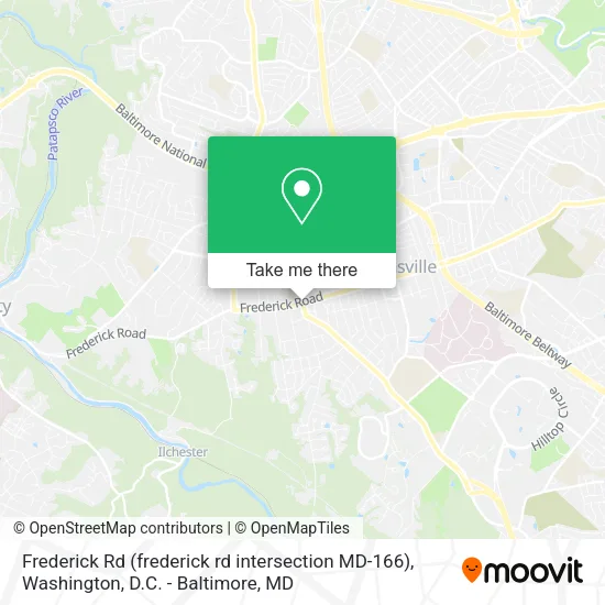 Frederick Rd (frederick rd intersection MD-166) map