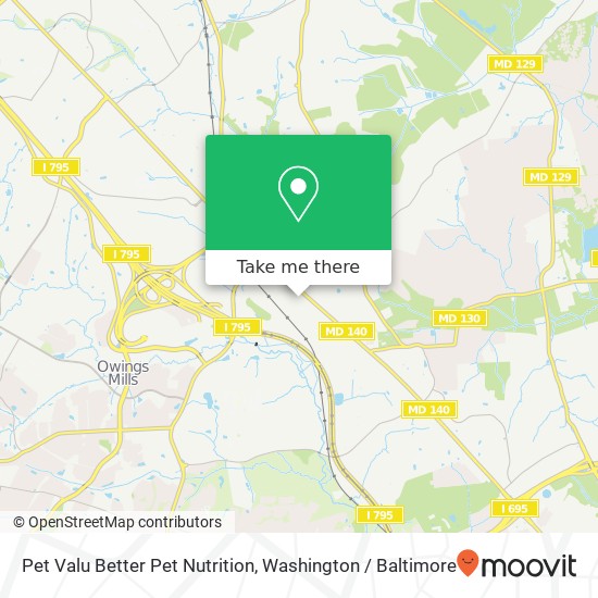 Pet Valu Better Pet Nutrition, 9910 Reisterstown Rd map