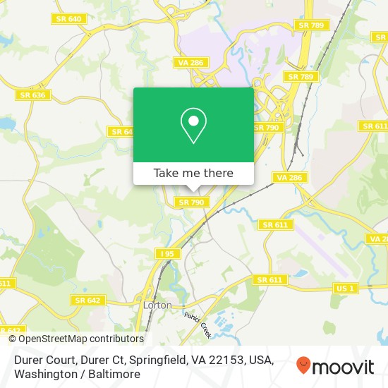 Mapa de Durer Court, Durer Ct, Springfield, VA 22153, USA
