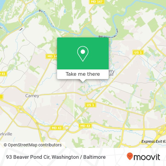 93 Beaver Pond Cir, Parkville, MD 21234 map