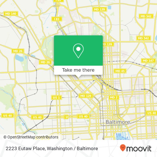 2223 Eutaw Place, 2223 Eutaw Pl, Baltimore, MD 21217, USA map