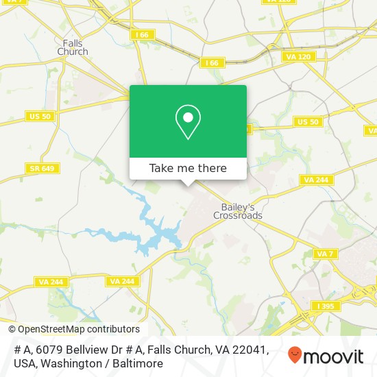 Mapa de # A, 6079 Bellview Dr # A, Falls Church, VA 22041, USA