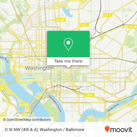 Mapa de D St NW (4th & d), Washington, DC 20001