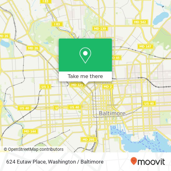 624 Eutaw Place, 624 Eutaw Pl, Baltimore, MD 21217, USA map