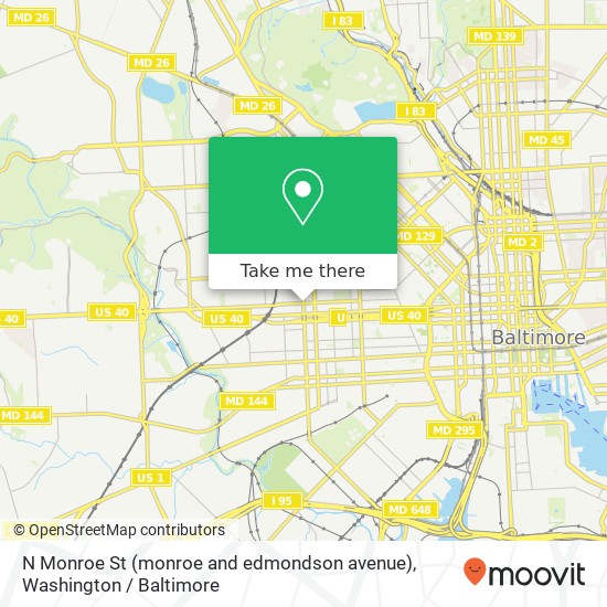 N Monroe St (monroe and edmondson avenue), Baltimore, MD 21223 map
