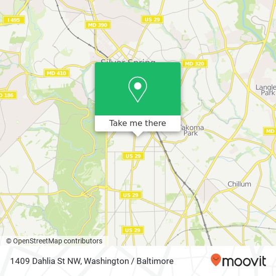 Mapa de 1409 Dahlia St NW, Washington, DC 20012