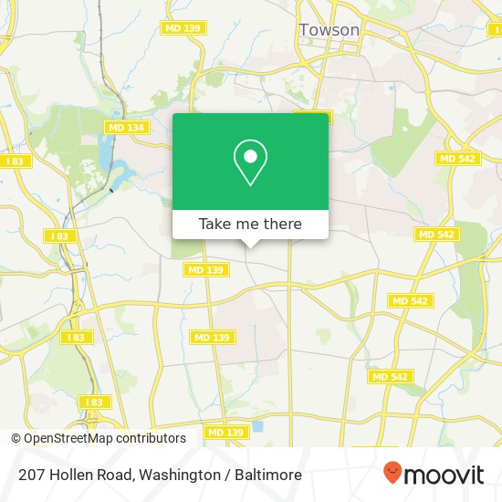 Mapa de 207 Hollen Road, 207 Hollen Rd, Baltimore, MD 21212, USA