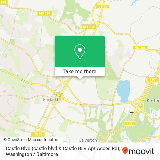 Castle Blvd (castle blvd & Castle BLV Apt Acces Rd), Silver Spring, MD 20904 map