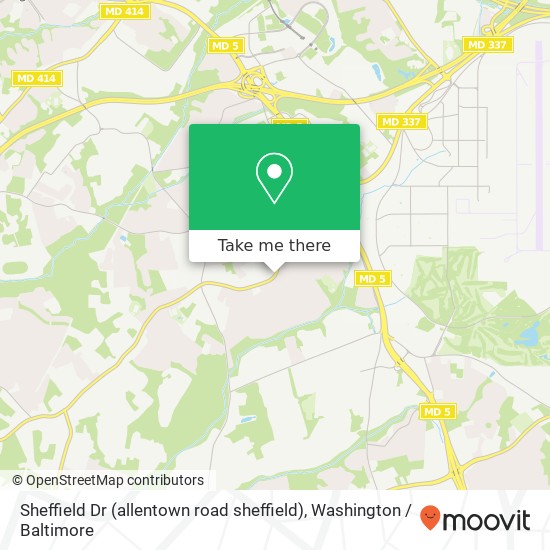 Mapa de Sheffield Dr (allentown road sheffield), Temple Hills, MD 20748