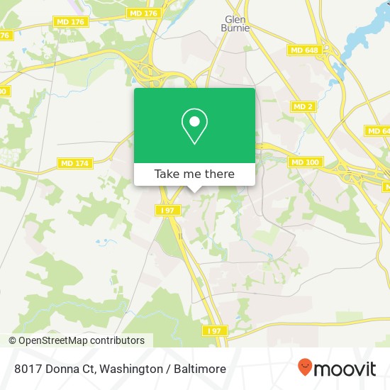 Mapa de 8017 Donna Ct, Glen Burnie, MD 21061