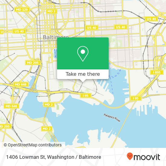 Mapa de 1406 Lowman St, Baltimore, MD 21230