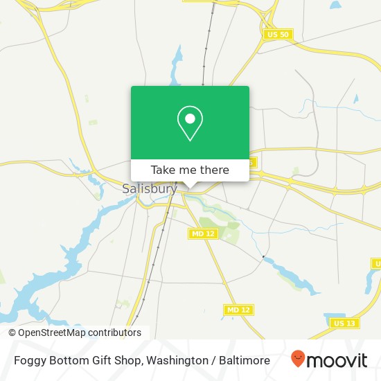 Mapa de Foggy Bottom Gift Shop, 601 E Main St