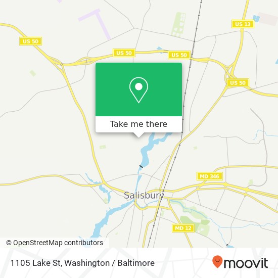 Mapa de 1105 Lake St, Salisbury, MD 21801