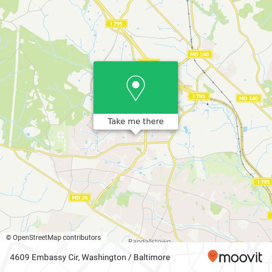Mapa de 4609 Embassy Cir, Owings Mills, MD 21117