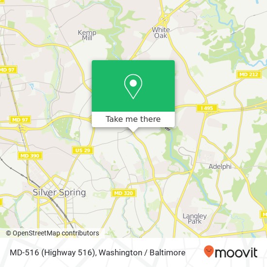 MD-516 (Highway 516), Silver Spring, MD 20901 map