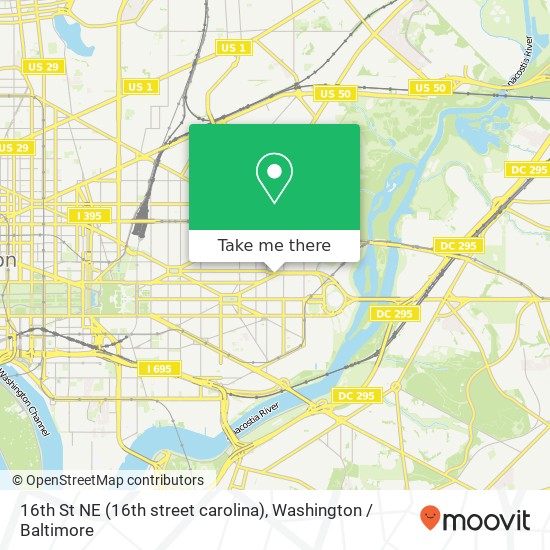16th St NE (16th street carolina), Washington (Washington DC), DC 20002 map