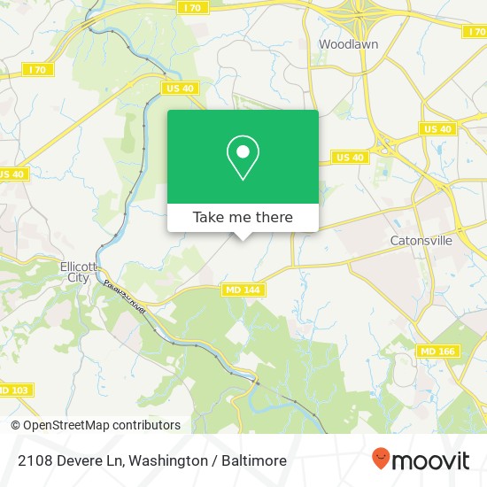 Mapa de 2108 Devere Ln, Catonsville, MD 21228