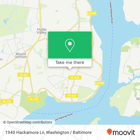 Mapa de 1940 Hackamore Ln, Alexandria, VA 22308