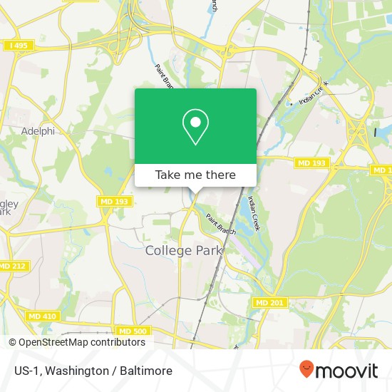 US-1, College Park, MD 20740 map