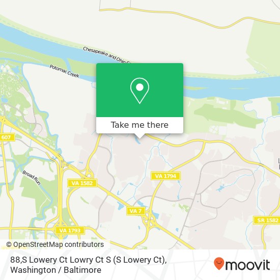 Mapa de 88,S Lowery Ct Lowry Ct S (S Lowery Ct), Sterling, VA 20165