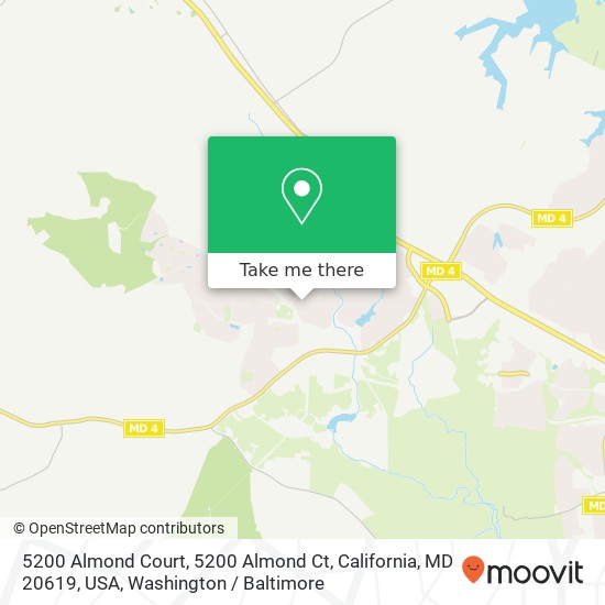 Mapa de 5200 Almond Court, 5200 Almond Ct, California, MD 20619, USA