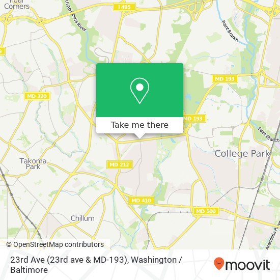 23rd Ave (23rd ave & MD-193), Hyattsville, MD 20783 map