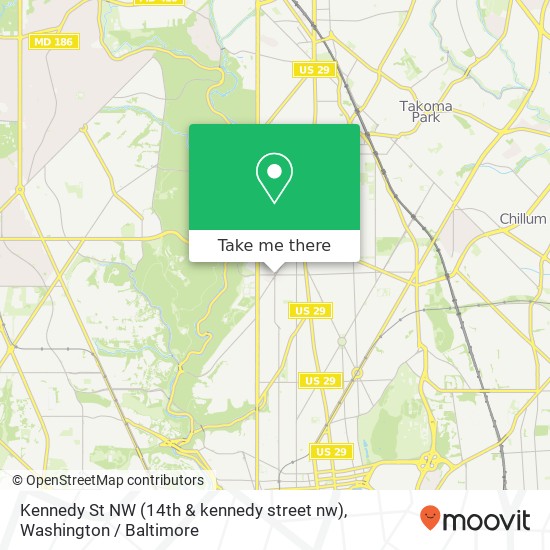 Mapa de Kennedy St NW (14th & kennedy street nw), Washington, DC 20011
