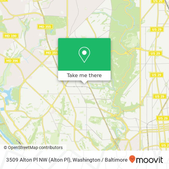 Mapa de 3509 Alton Pl NW (Alton Pl), Washington, DC 20008