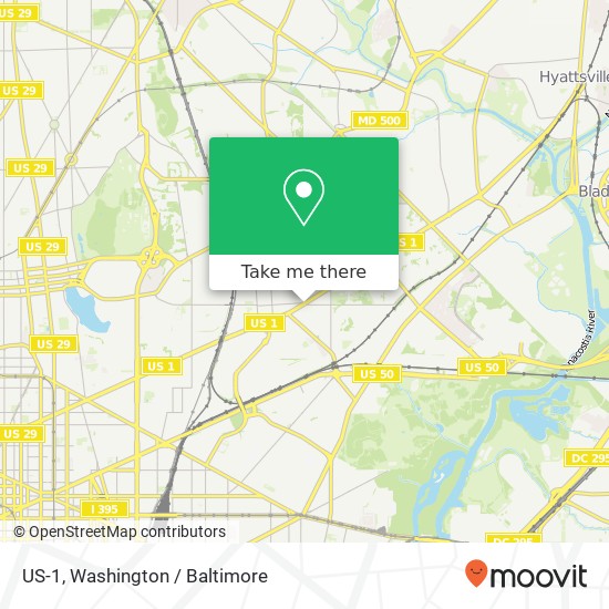 Mapa de US-1, Washington, DC 20018