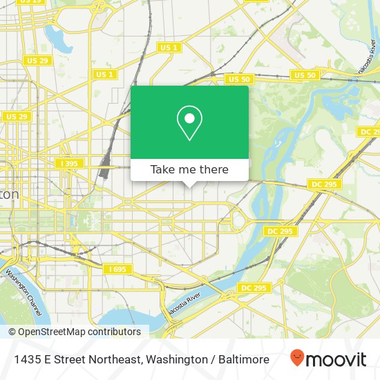 Mapa de 1435 E Street Northeast, 1435 E St NE, Washington, DC 20002, USA