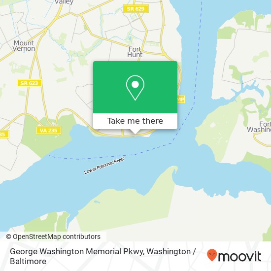 Mapa de George Washington Memorial Pkwy, Alexandria, VA 22308