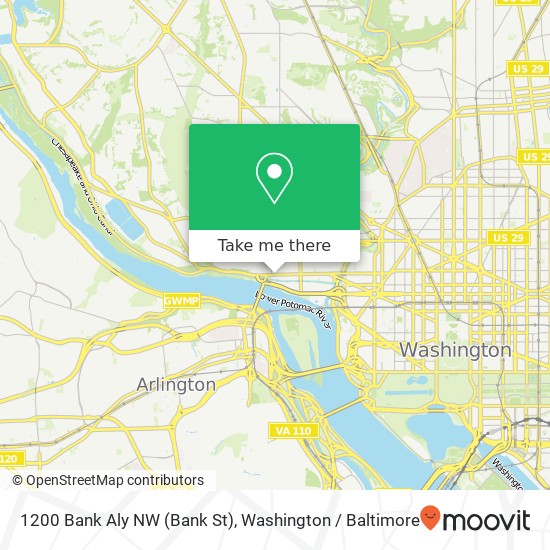 Mapa de 1200 Bank Aly NW (Bank St), Washington, DC 20007