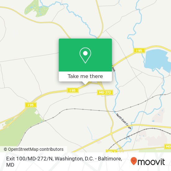 Exit 100/MD-272/N map