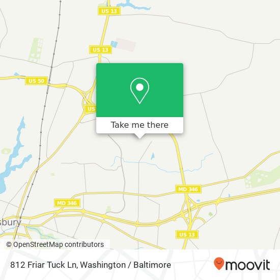 Mapa de 812 Friar Tuck Ln, Salisbury, MD 21804