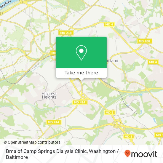 Mapa de Bma of Camp Springs Dialysis Clinic, 3700 Saint Barnabas Rd